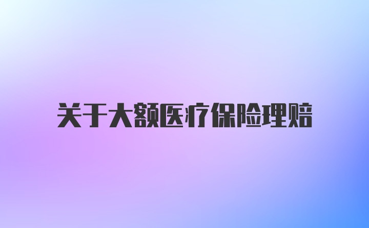 关于大额医疗保险理赔