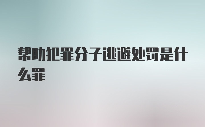 帮助犯罪分子逃避处罚是什么罪