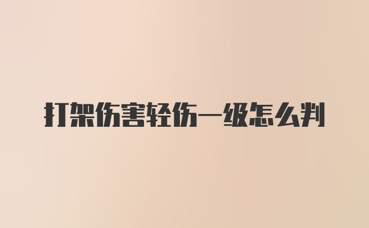 打架伤害轻伤一级怎么判