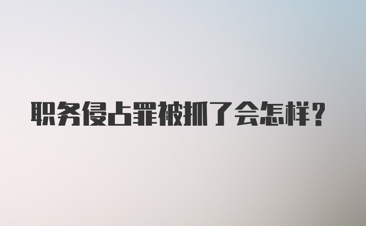 职务侵占罪被抓了会怎样？