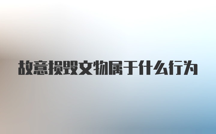 故意损毁文物属于什么行为