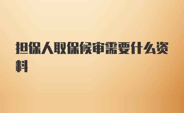 担保人取保候审需要什么资料