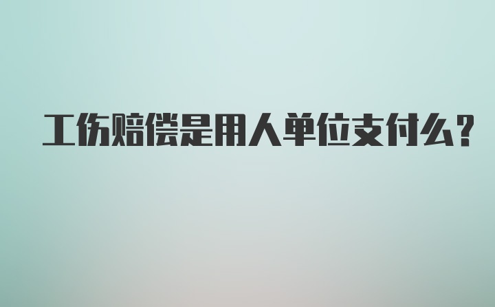 工伤赔偿是用人单位支付么？