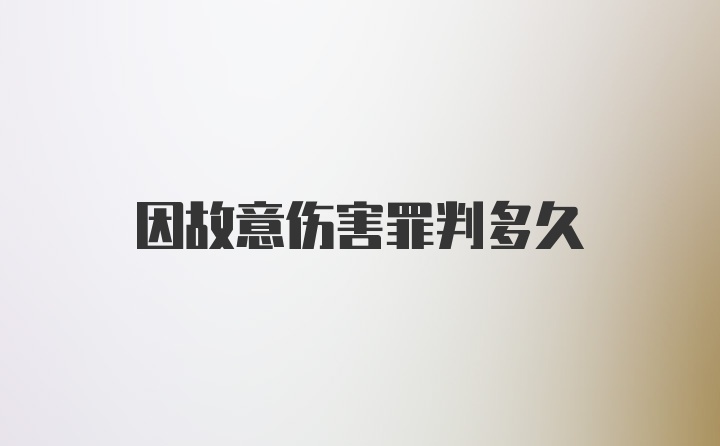 因故意伤害罪判多久