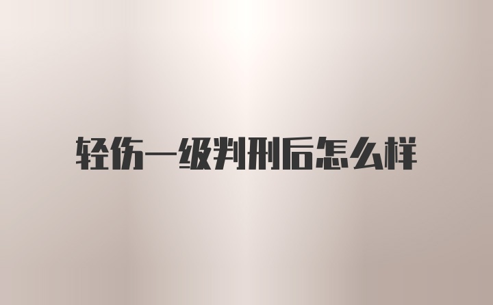 轻伤一级判刑后怎么样