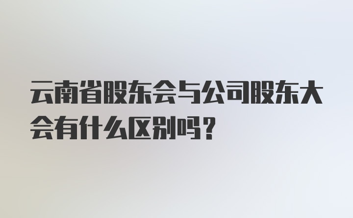 云南省股东会与公司股东大会有什么区别吗？