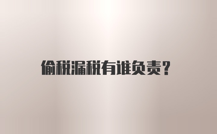 偷税漏税有谁负责？