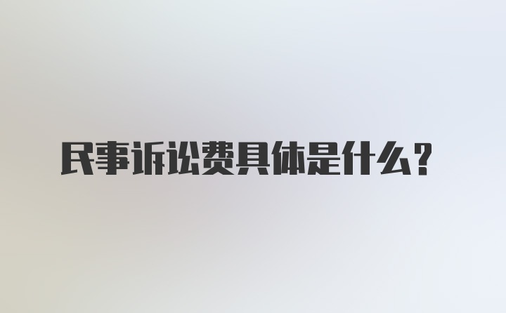 民事诉讼费具体是什么？