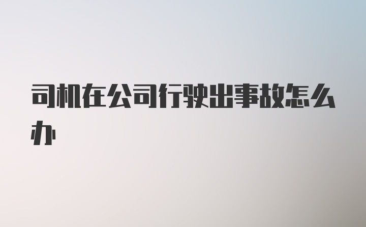 司机在公司行驶出事故怎么办