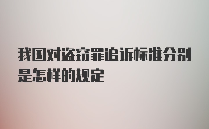 我国对盗窃罪追诉标准分别是怎样的规定