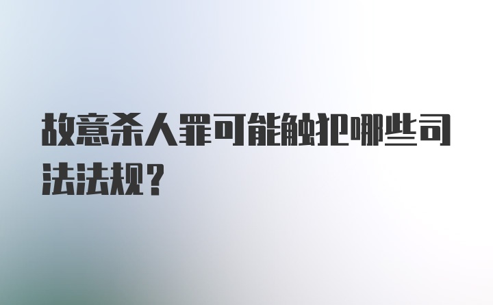 故意杀人罪可能触犯哪些司法法规?