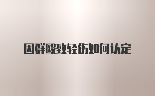 因群殴致轻伤如何认定