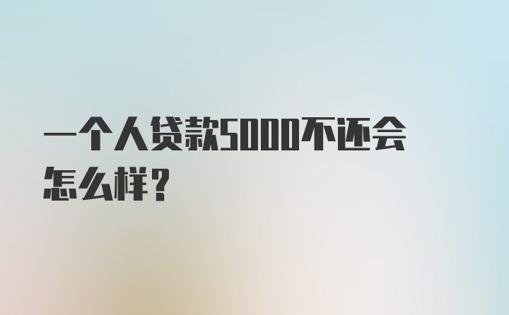 一个人贷款5000不还会怎么样？