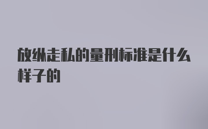 放纵走私的量刑标准是什么样子的