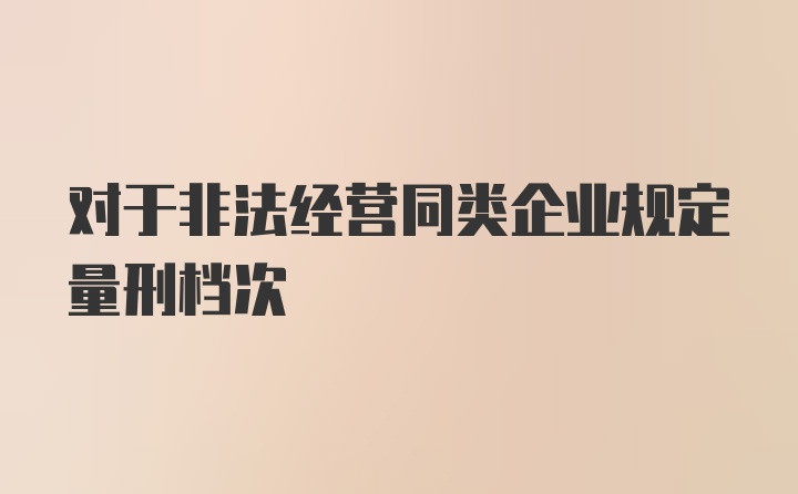 对于非法经营同类企业规定量刑档次