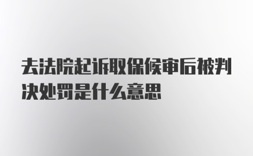 去法院起诉取保候审后被判决处罚是什么意思