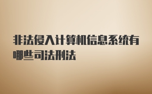 非法侵入计算机信息系统有哪些司法刑法