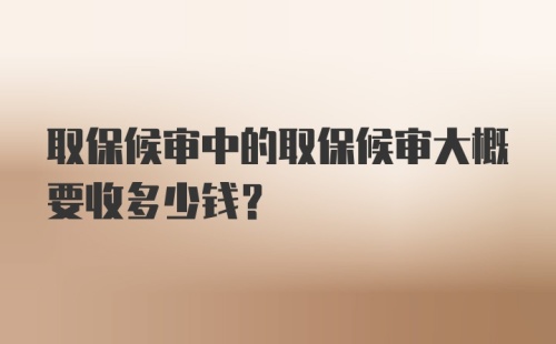 取保候审中的取保候审大概要收多少钱?