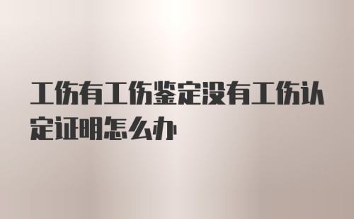 工伤有工伤鉴定没有工伤认定证明怎么办