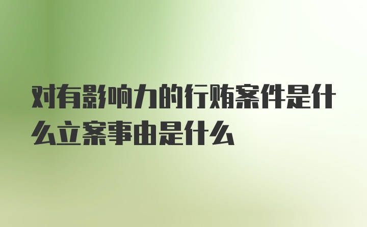 对有影响力的行贿案件是什么立案事由是什么