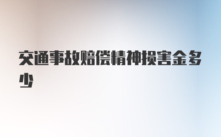 交通事故赔偿精神损害金多少