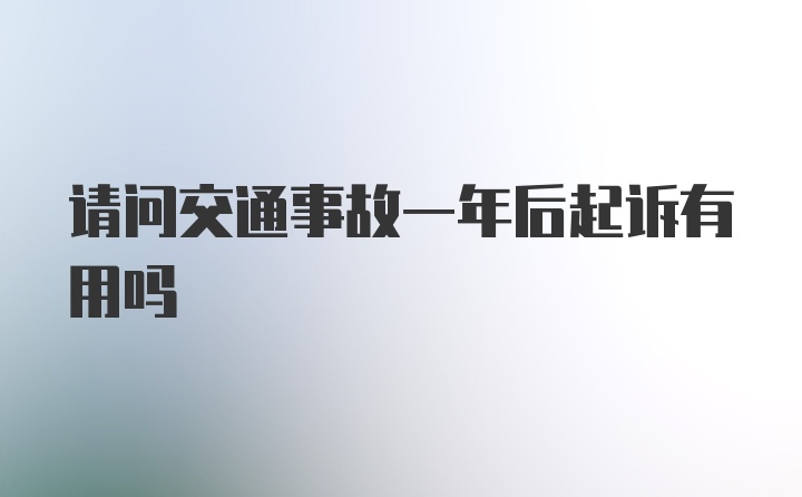 请问交通事故一年后起诉有用吗