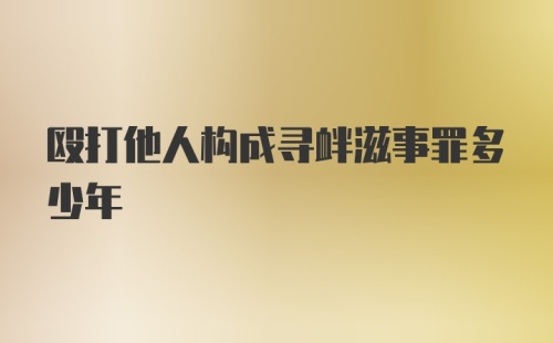 殴打他人构成寻衅滋事罪多少年