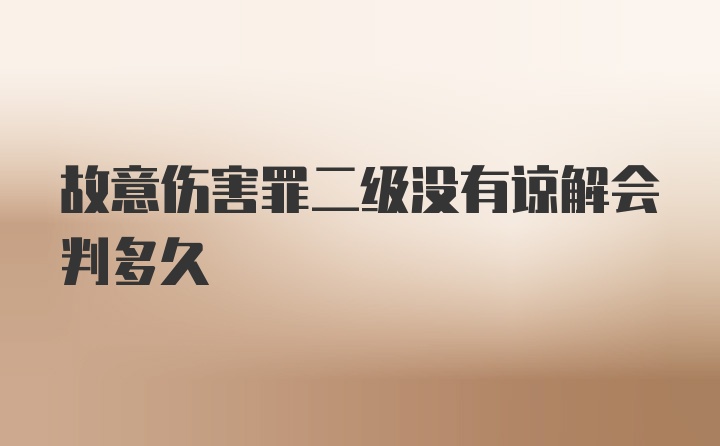 故意伤害罪二级没有谅解会判多久