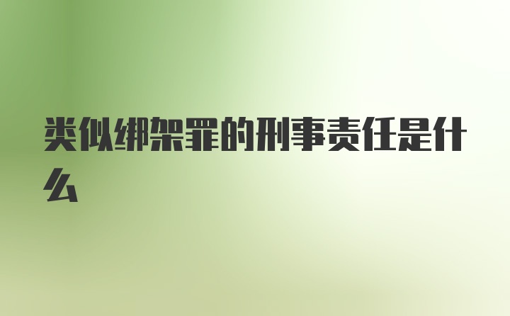 类似绑架罪的刑事责任是什么