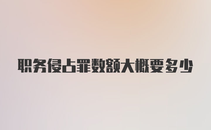 职务侵占罪数额大概要多少