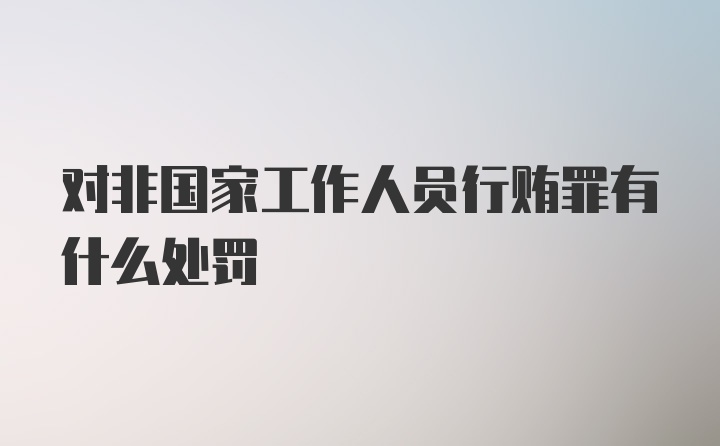 对非国家工作人员行贿罪有什么处罚