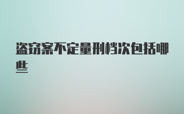 盗窃案不定量刑档次包括哪些