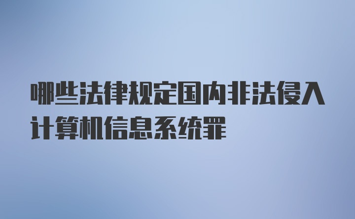 哪些法律规定国内非法侵入计算机信息系统罪