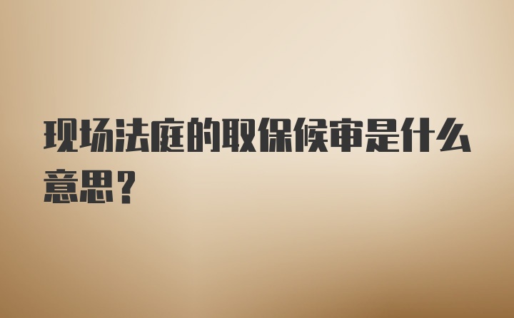 现场法庭的取保候审是什么意思？