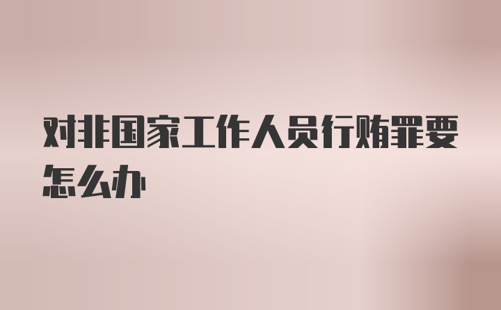 对非国家工作人员行贿罪要怎么办