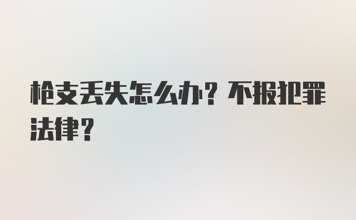 枪支丢失怎么办？不报犯罪法律？