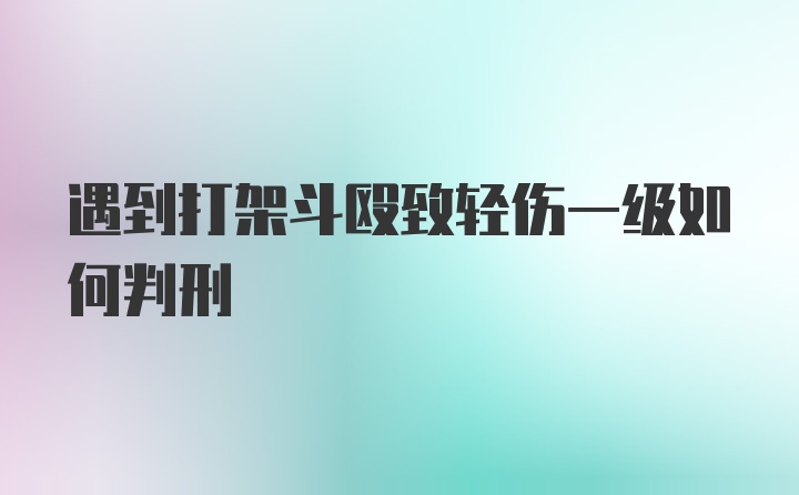 遇到打架斗殴致轻伤一级如何判刑