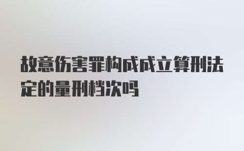 故意伤害罪构成成立算刑法定的量刑档次吗