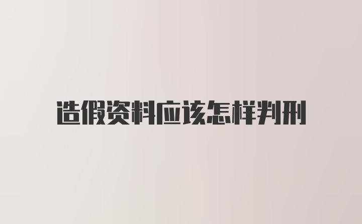 造假资料应该怎样判刑