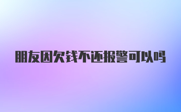 朋友因欠钱不还报警可以吗