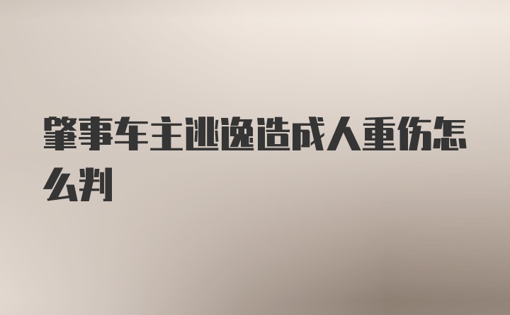 肇事车主逃逸造成人重伤怎么判