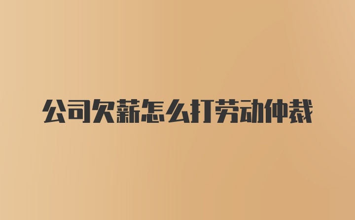 公司欠薪怎么打劳动仲裁