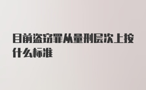 目前盗窃罪从量刑层次上按什么标准