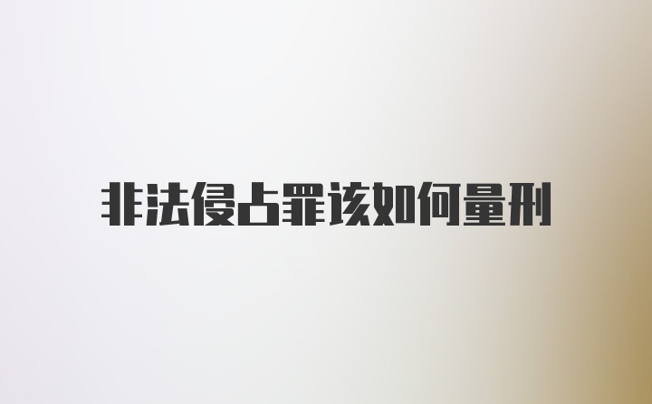 非法侵占罪该如何量刑