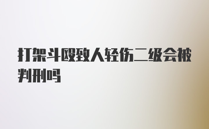 打架斗殴致人轻伤二级会被判刑吗