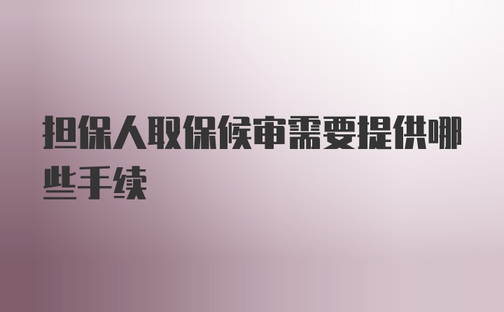 担保人取保候审需要提供哪些手续