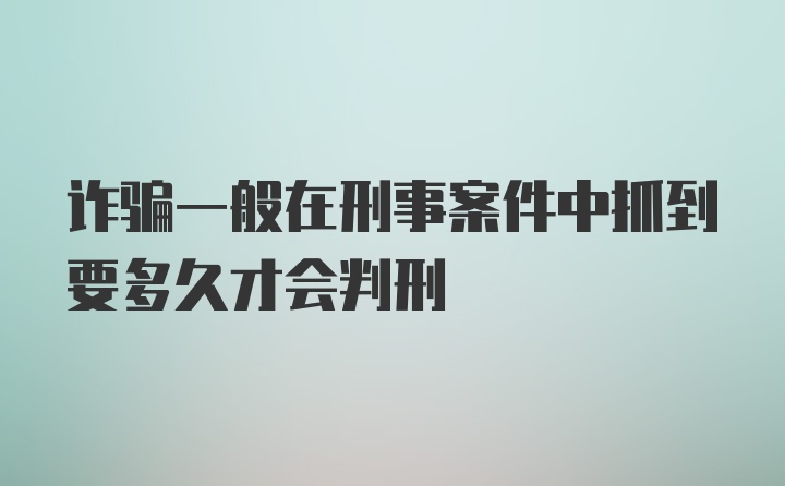 诈骗一般在刑事案件中抓到要多久才会判刑