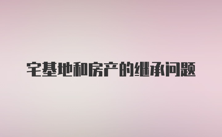 宅基地和房产的继承问题