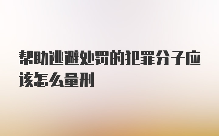 帮助逃避处罚的犯罪分子应该怎么量刑