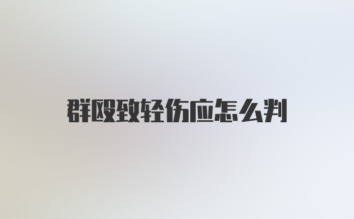 群殴致轻伤应怎么判